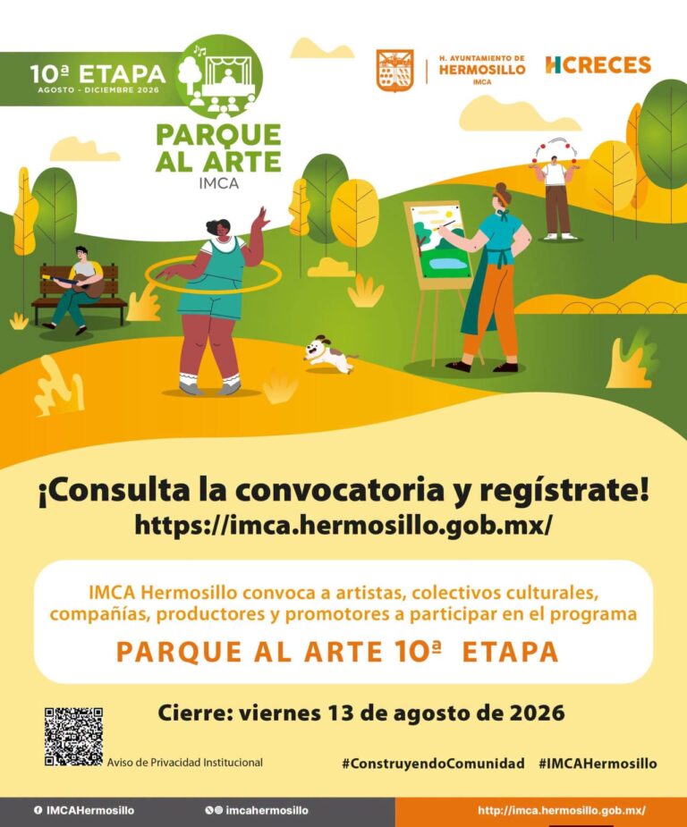 Invita Gobierno de Hermosillo a formar parte de la décima edición de Parque al Arte